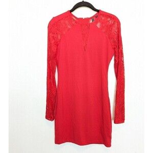 GUESS LOS ANGELES Dress Womens Size S Red Lace Bodycon Club Wedding Night Out